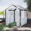 Outsunny 8' x 6' x 7' Walk-in Greenhouse, Outdoor Garden Warm Hot House with 4 Roll-up Windows, 2 Zippered Doors and Weather Cover, White