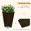 Outsunny 28" Tall Outdoor Planters, Set of 3 Large Taper Planters with Drainage Holes and Plug, Faux Wood Plastic Flower Pots for Outdoor, Indoor, Garden, Patio, Brown