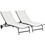 Outsunny Chaise Lounge Outdoor, 2 Piece Lounge Chair with Wheels, Tanning Chair with 5 Adjustable Positions for Patio, Beach, Yard, Pool, Cream White W2225P200361