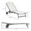 Outsunny Chaise Lounge Outdoor, 2 Piece Lounge Chair with Wheels, Tanning Chair with 5 Adjustable Positions for Patio, Beach, Yard, Pool, Cream White W2225P200361