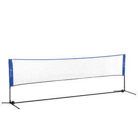 Soozier Portable Badminton Net, 14ft Volleyball Net, Foldable and Height Adjustable with Carry Bag, for Tennis, Badminton and Pickleball, Court Beach Backyard Games W2225P200363