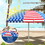 Outsunny 5.7' Portable Beach Umbrella with Tilt, Outdoor Umbrella with Vented Canopy, Flounce, American National Flag Pattern W2225P200377