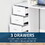 HOMCOM 47" Modern Home Office Computer Desk Bookcase Combo Writing Table Workstation with 3 Drawer and Storage Shelf - White W2225P200378