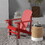 Outsunny Wooden Adirondack Chair, Outdoor Patio Lawn Chair with Cup Holder, Weather Resistant Lawn Furniture, Classic Lounge for Deck, Garden, Backyard, Fire Pit, Red W2225P200386