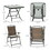 Outsunny 5 Pieces Wicker Patio Dining Set, Foldable Outdoor Table and Chairs, Wicker Furniture Dining Set with Umbrella Hole, Tempered Glass Table, Dark Brown W2225P200394