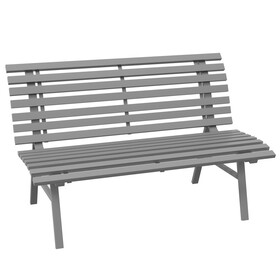 Outsunny 48.5" Garden Bench, Outdoor Patio Bench, Lightweight Aluminum Park Bench with Slatted Seat for Lawn, Park, Deck, Gray W2225P200397