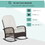 Outsunny Outdoor Wicker Rocking Chair with Wide Seat, Thick, Soft Cushion, Rattan Rocker w/Steel Frame, High Weight Capacity for Patio, Garden, Backyard, Cream White W2225P200403