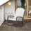Outsunny Outdoor Wicker Rocking Chair with Wide Seat, Thick, Soft Cushion, Rattan Rocker w/Steel Frame, High Weight Capacity for Patio, Garden, Backyard, Cream White W2225P200403