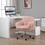 Vinsetto Faux Fur Desk Chair, Swivel Vanity Chair with Adjustable Height and Wheels for Office, Bedroom, Pink W2225P200415