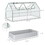 Outsunny 6' x 3' Galvanized Raised Garden Bed with Mini PVC Greenhouse Cover, Outdoor Metal Planter Box with 2 Roll-Up Windows for Growing Flowers, Fruits, Vegetables and Herbs, Light Gray