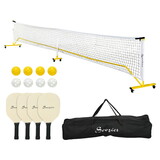 Soozier Pickleball Set with Net, Court Markers and Wheels, 22FT Portable Pickleball Net for Driveway with 4 Pickleball Paddles, 8 Pickleballs and 1 Carry Bag W2225P200423