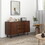 HOMCOM Sideboard Buffet Cabinet, Kitchen Cabinet with 2 Cupboards, 3 Drawers and Adjustable Shelves, Coffee Bar Cabinet for Living Room, Entryway, Rustic Brown W2225P200429