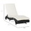 Outsunny Wicker Chaise Lounge Pool Chair, Outdoor PE Rattan Cushioned Patio Sun Lounger w/ 5-Level Adjustable Backrest & Wheels for Easy Movement, Cream White W2225P200439