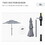 Outsunny 9FT 3 Tiers Patio Umbrella Outdoor Market Umbrella with Crank, Push Button Tilt for Deck, Backyard and Lawn, Dark Gray W2225P200445