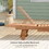 Outsunny Outdoor Chaise Lounge Pool Chair, Built-in Table, Reclining Backrest for Sun tanning/Sunbathing, Rolling Wheels, Red Wood Look W2225P200447
