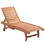 Outsunny Outdoor Chaise Lounge Pool Chair, Built-in Table, Reclining Backrest for Sun tanning/Sunbathing, Rolling Wheels, Red Wood Look W2225P200447