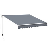 Outsunny 10' x 8' Retractable Awning, Patio Awnings, Sunshade Shelter w/ Manual Crank Handle, UV & Water-Resistant Fabric and Aluminum Frame for Deck, Balcony, Yard, Dark Gray W2225P200448