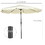 Outsunny 9ft Patio Umbrella with Push Button Tilt and Crank, Ruffled Outdoor Market Table Umbrella with Tassles and 8 Ribs, for Garden, Deck, Pool, Cream White W2225P200478