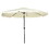 Outsunny 9ft Patio Umbrella with Push Button Tilt and Crank, Ruffled Outdoor Market Table Umbrella with Tassles and 8 Ribs, for Garden, Deck, Pool, Cream White W2225P200478