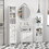 HOMCOM Tall Bathroom Storage Cabinet/Freestanding Linen Tower with 3-Tier Open Adjustable Shelf, White W2225P200481