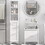 HOMCOM Tall Bathroom Storage Cabinet/Freestanding Linen Tower with 3-Tier Open Adjustable Shelf, White W2225P200481