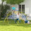 Outsunny Climbing Dome, 10' Jungle Gym Supports 594 lbs. for 1-6 Kids, Outdoor Play Equipment for 3-8 Years Old, Easy Install, Multi-Color W2225P200484