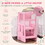 Qaba Toddler Tower with Adjustable Height, Toddler Kitchen Stool Helper with Anti-slip Mat, Step Stool for Kitchen, Bathroom, Pink W2225P200489