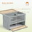 PawHut 2-Level Hamster Cage Mice and Rat House, Small Animal Habitat for Guinea Pigs, Chinchillas with Openable Top, Front Door, Shelf and Ladder, Gray W2225P200495