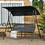 Outsunny 3-Seat Outdoor Patio Swing Chair with Removable Cushion, Steel Frame Stand and Adjustable Tilt Canopy for Patio, Garden, Poolside, Balcony, Backyard, Black 1 W2225P200499