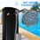 Outsunny 7' Outdoor Solar Heated Shower with 360 Rotating Rainfall & Handheld Shower Head, Foot Shower Faucet, Temperature and Pressure Adjustable, Holds 9.2 Gallons for Backyard Pool W2225P200539