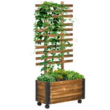 Outsunny Raised Garden Bed with Trellis, 58