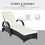 Outsunny Wicker Outdoor Chaise Lounge, 5-Level Adjustable Backrest PE Rattan Pool Lounge Chair with Wheels, Cushion & Headrest, Dark Coffee and Cream White W2225P200557