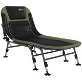Outsunny Camping Cot for Adults, Folding Bed with Soft Padded Cushions & Headrest, 180° Adjustable Reclining Lounger, Heavy Duty and Portable with a 400 lbs. Capacity, Dark Green W2225P200560
