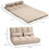 HOMCOM Convertible Floor Sofa Chair, Folding Couch Bed, Guest Chaise Lounge with 2 Pillows, Adjustable Backrest and Headrest, 40.25" L, Beige W2225P200576