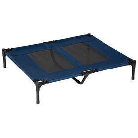 PawHut 36" x 30" Elevated Cooling Summer Dog Cot Pet Bed with Mesh Ventilation - Blue W2225P200594