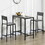 HOMCOM 3 Piece Bar Table and Chairs, Industrial Dining Table Set for 2, Counter Height Kitchen Table with Bar stools, Breakfast Table Set for 2 for Small Space, Gray W2225P200599