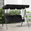 Outsunny 3-Seat Outdoor Patio Swing Chair with Removable Cushion, Steel Frame Stand and Adjustable Tilt Canopy for Patio, Garden, Poolside, Balcony, Backyard, Black 2 W2225P200600