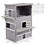 PawHut 3-Story Cat House Feral Cat Shelter, Outdoor Kitten Condo with Raised Floor, asphalt Roof, Escape Doors, Jumping Platforms, Grey W2225P200611