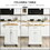 HOMCOM Kitchen Island with Drop Leaf Trolley Cart on Wheels Drawer Cabinet Towel Racks Versatile Use Natural Wood Top and White W2225P200613