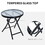 Outsunny 3 Piece Outdoor Rocking Bistro Set, Patio Folding Chair Table Set with Glass Coffee Table for Yard, Patio, Deck, Backyard, Grey W2225P200619