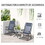 Outsunny 3 Piece Outdoor Rocking Bistro Set, Patio Folding Chair Table Set with Glass Coffee Table for Yard, Patio, Deck, Backyard, Grey W2225P200619