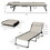 Outsunny Folding Chaise Lounge Set with 5-level Reclining Back, Outdoor Lounge Tanning Chair with Padded Seat, Side Pocket & Headrest for Beach, Yard, Patio, Khaki W2225P200625