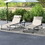 Outsunny Folding Chaise Lounge Set with 5-level Reclining Back, Outdoor Lounge Tanning Chair with Padded Seat, Side Pocket & Headrest for Beach, Yard, Patio, Khaki W2225P200625