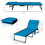 Outsunny Folding Chaise Lounge Set with 5-level Reclining Back, Outdoor Lounge Tanning Chair with Padded Seat, Side Pocket & Headrest for Beach, Yard, Patio, Sky Blue W2225P200627