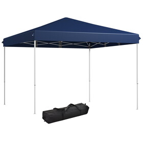 Outsunny 13' x 13' Pop Up Canopy Tent, Instant Sun Shelter, Tents for Parties, Height Adjustable, with Wheeled Carry Bag for Outdoor, Garden, Patio, Parties, Dark Blue W2225P200631