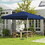 Outsunny 13' x 13' Pop Up Canopy Tent, Instant Sun Shelter, Tents for Parties, Height Adjustable, with Wheeled Carry Bag for Outdoor, Garden, Patio, Parties, Dark Blue W2225P200631