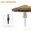 Outsunny 9ft Patio Umbrella with Push Button Tilt and Crank, Ruffled Outdoor Market Table Umbrella with Tassles and 8 Ribs, for Garden, Deck, Pool, Tan W2225P200641