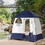 Outsunny Shower Tent, Pop Up Privacy Shelter for Camping, Dressing Changing Room, Portable Instant Outdoor Shower Tent Enclosure w/ 2 Rooms, Shower Bag, Floor and Carrying Bag, Blue W2225P200643