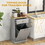 HOMCOM Kitchen Tilt Out Trash Bin Cabinet Free Standing Recycling Cabinet Trash Can Holder with Drawer, Gray W2225P200649