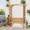 Outsunny Patio Garden Bench Arbor Arch with Pergola and 2 Trellises, 3 Seat Natural Wooden Outdoor Bench for Grape Vines & Climbing Plants, Backyard Decor, Brown W2225P200650